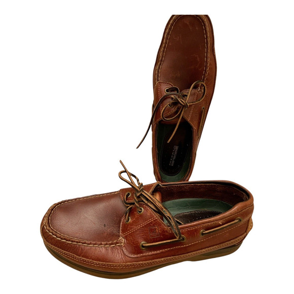 Sperry Boat Shoe Mens 12M Mako Collection Leather Brown 2 eye top Sider - Picture 4 of 7